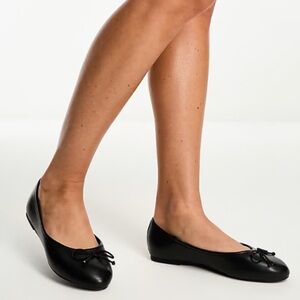ASOS Black Flats with Bow Detail